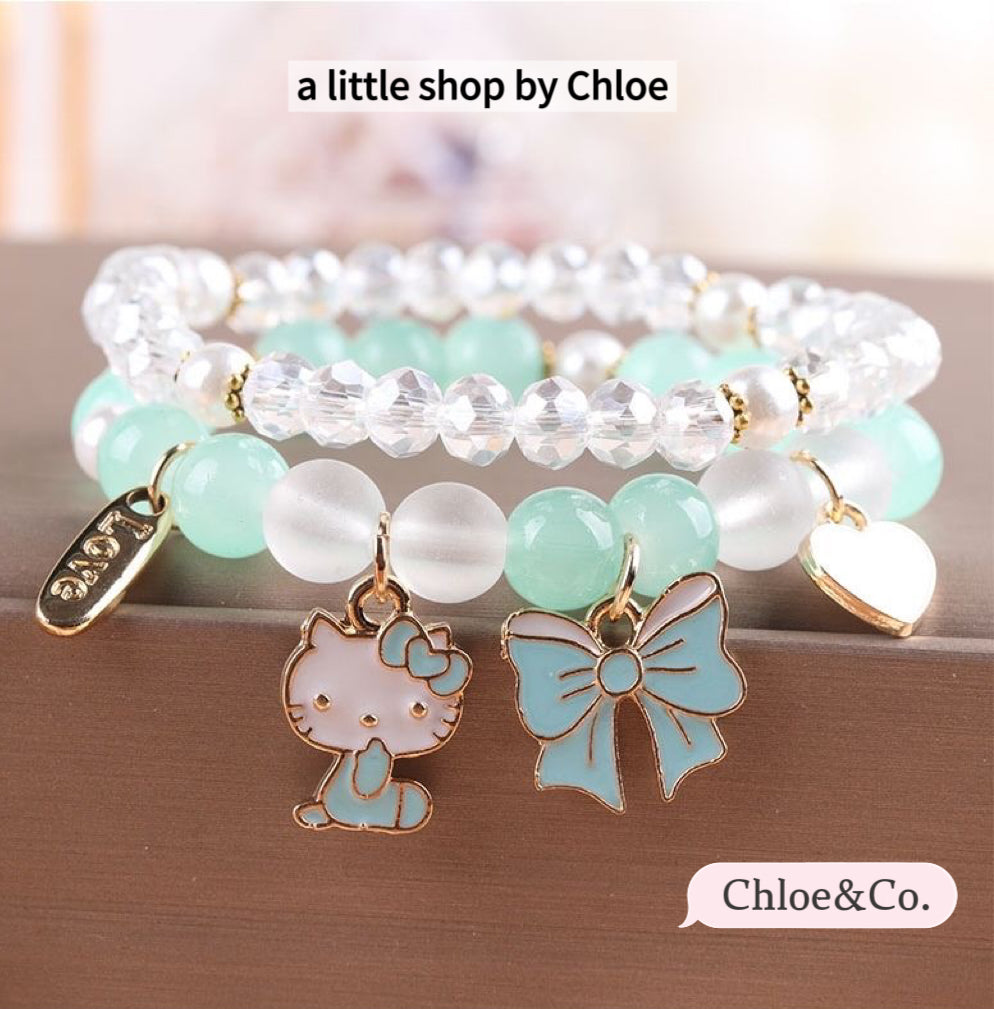 Crystal Beaded Bracelet – Sparkly Stretch Bracelet for Girls