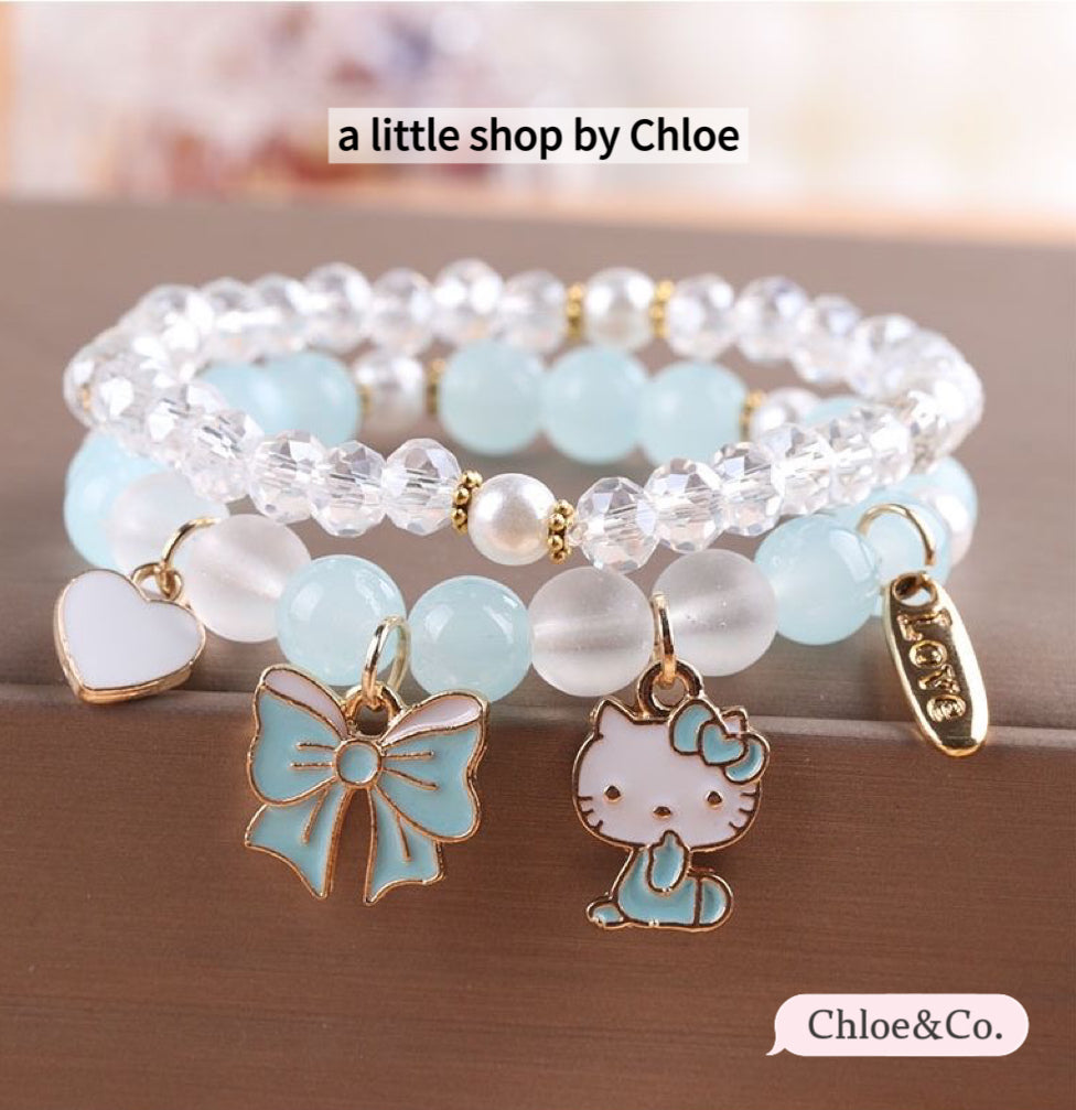 Crystal Beaded Bracelet – Sparkly Stretch Bracelet for Girls