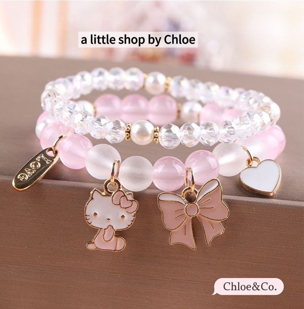 Crystal Beaded Bracelet – Sparkly Stretch Bracelet for Girls
