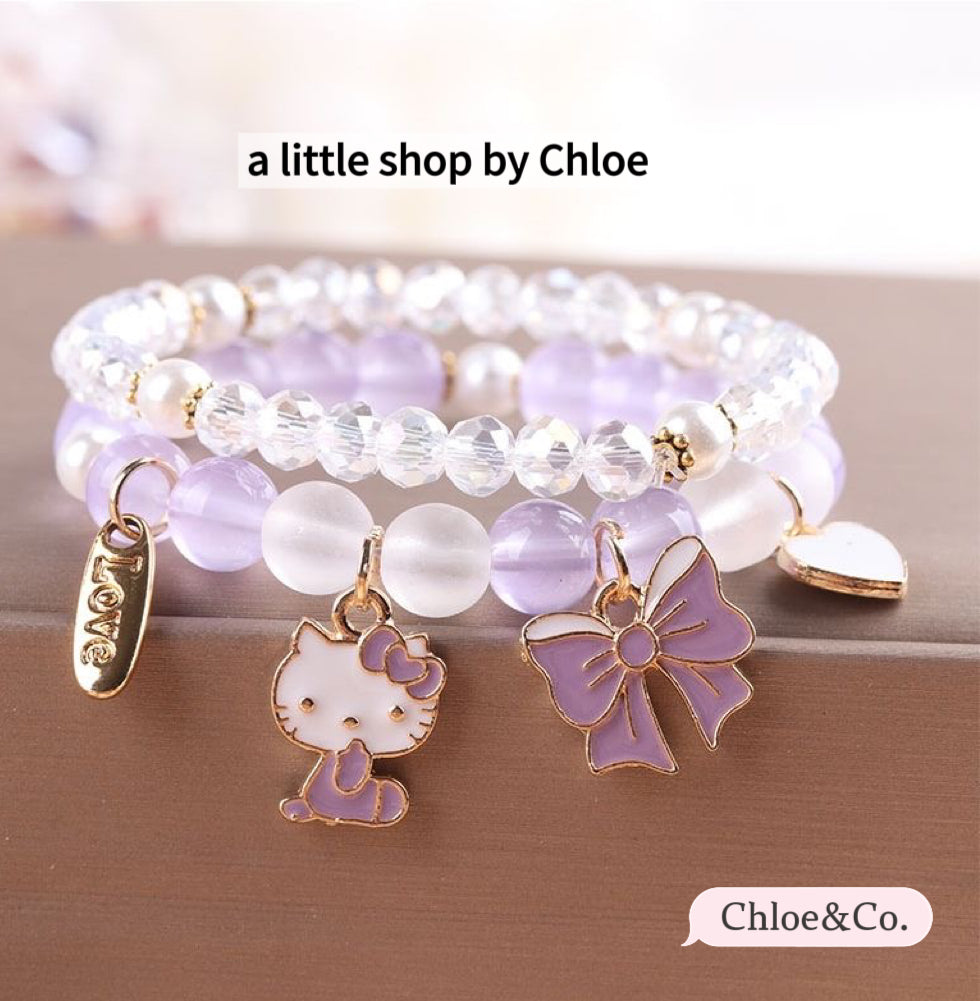Crystal Beaded Bracelet – Sparkly Stretch Bracelet for Girls