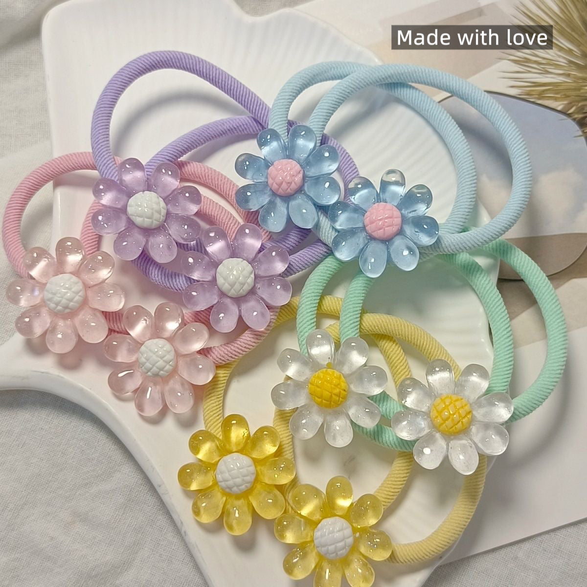 Acrylic Hair Ties for Kids – Cute Snap Hair Clips, Non-Slip Ponytail Holders for Little Girls