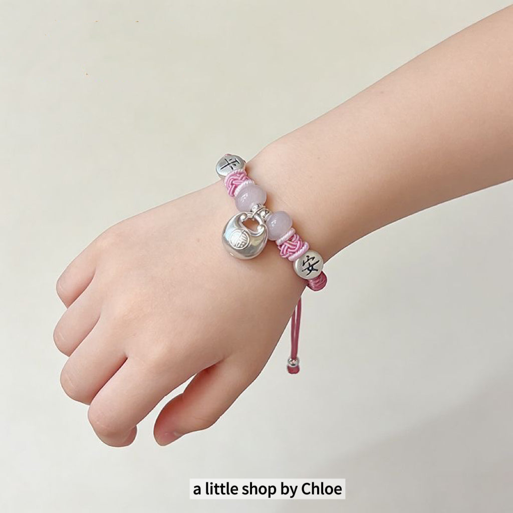 999 Silver Bracelet for Girls – Sterling Silver Beaded Stretch Bracelet, Adjustable Kids Jewelry