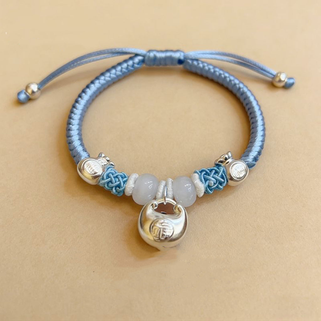 999 Silver Bracelet for Girls – Sterling Silver Beaded Stretch Bracelet, Adjustable Kids Jewelry