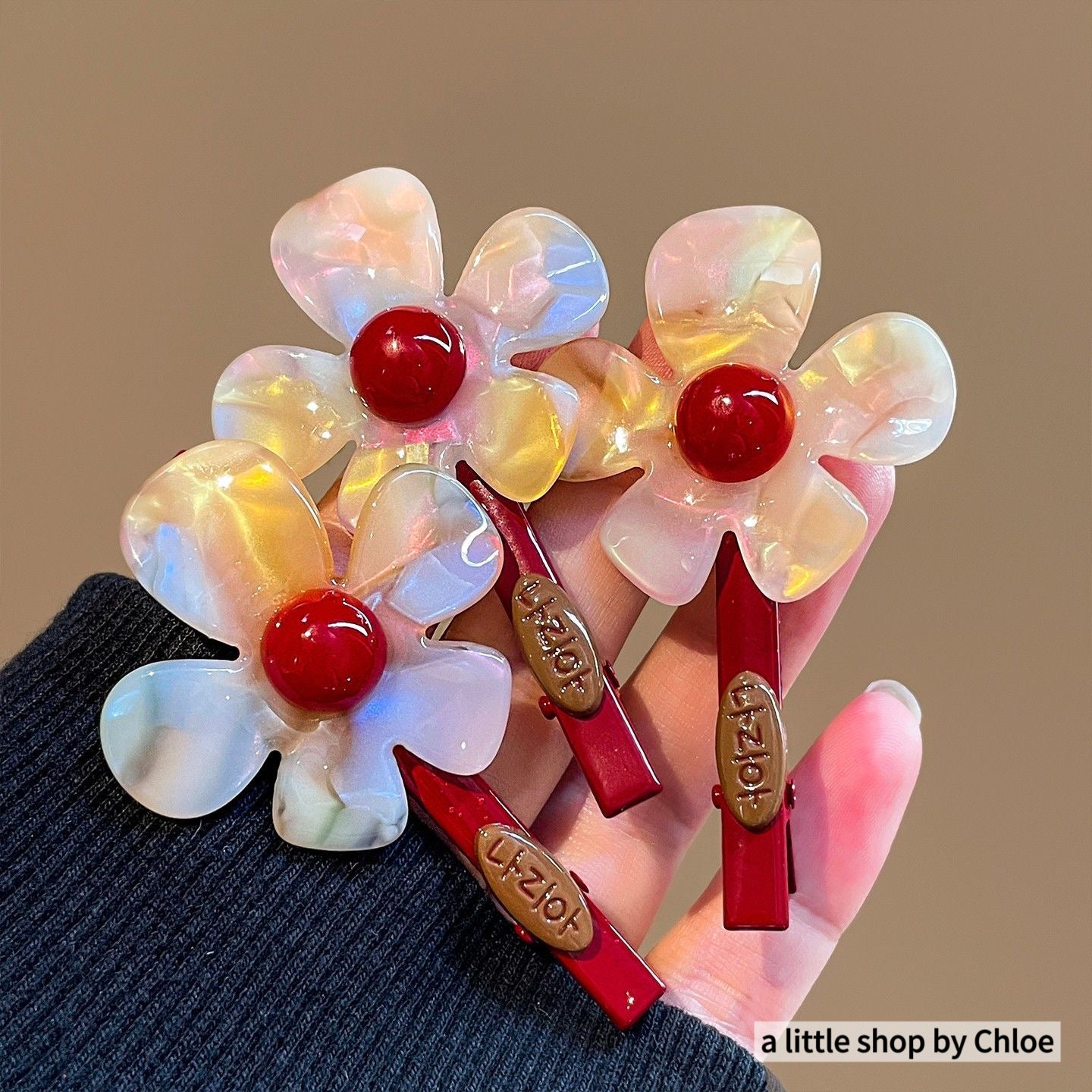 Kids Acrylic Flower Hair Clip – Handmade Elegant Hair Accessory for Girls (Wholesale Available)
