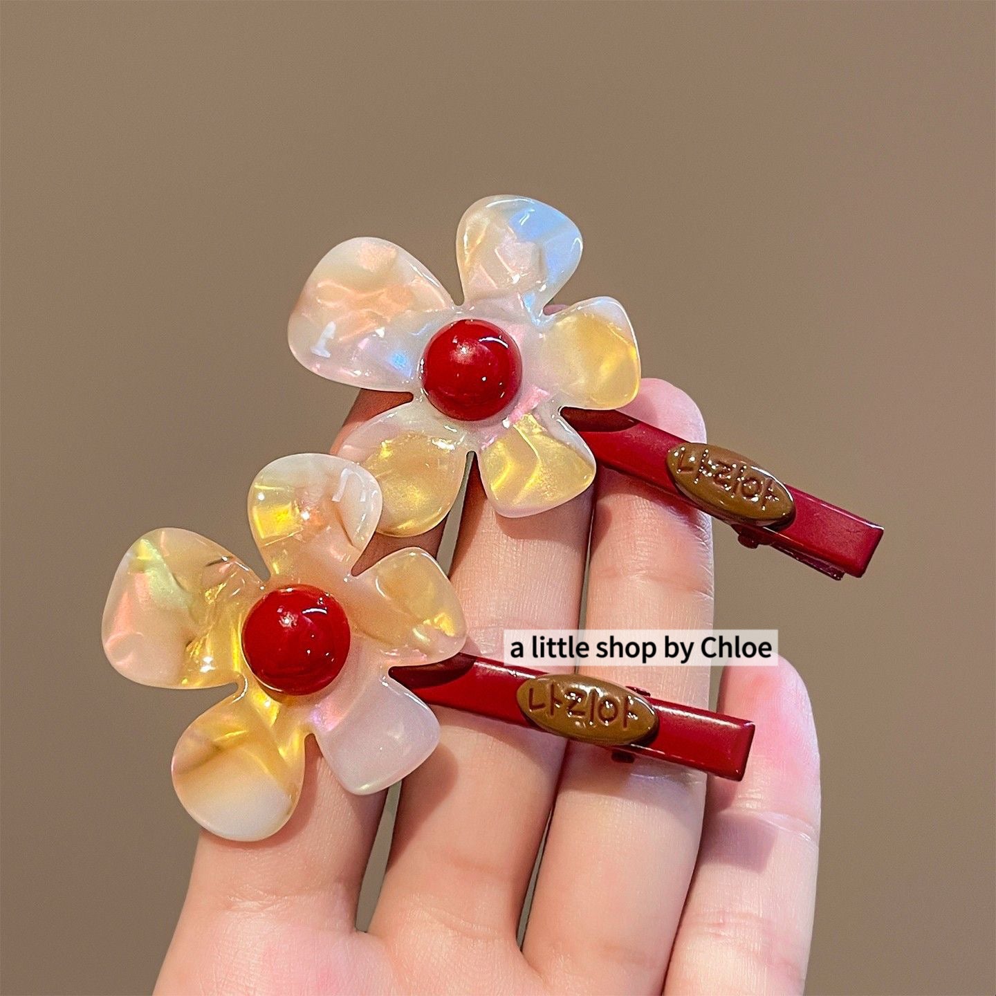 Kids Acrylic Flower Hair Clip – Handmade Elegant Hair Accessory for Girls (Wholesale Available)