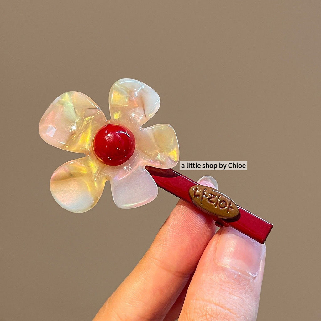 Kids Acrylic Flower Hair Clip – Handmade Elegant Hair Accessory for Girls (Wholesale Available)