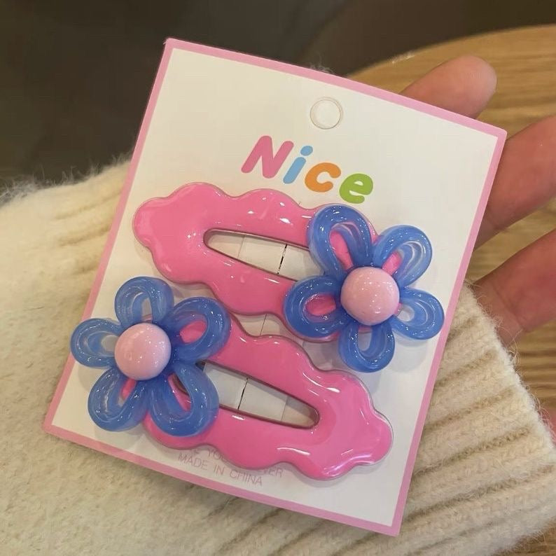 Jelly Flower Hair Clips for Girls – Cute Crystal Barrettes for Fine Hair, Non-Slip Alloy Claw Clips for Kids Ponytail, Birthday Gift