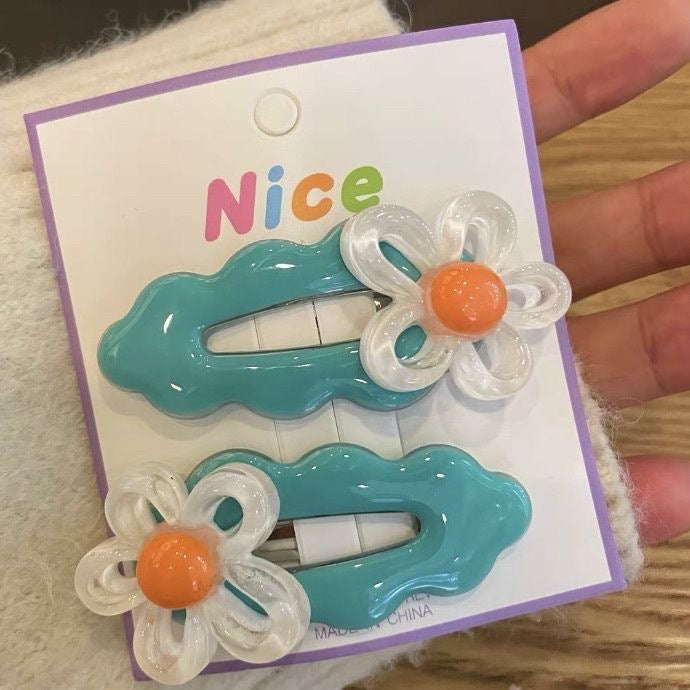 Jelly Flower Hair Clips for Girls – Cute Crystal Barrettes for Fine Hair, Non-Slip Alloy Claw Clips for Kids Ponytail, Birthday Gift