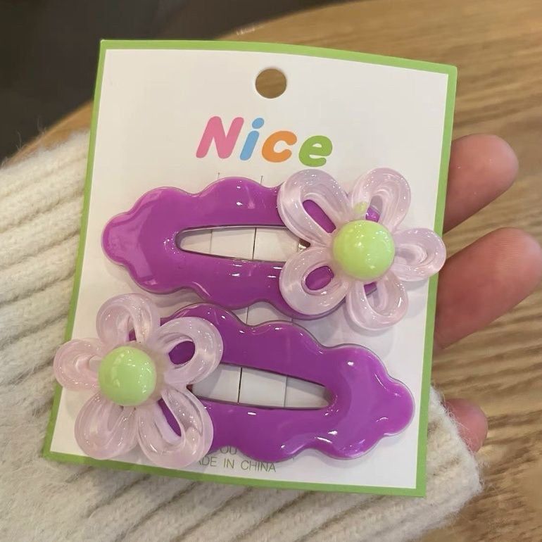 Jelly Flower Hair Clips for Girls – Cute Crystal Barrettes for Fine Hair, Non-Slip Alloy Claw Clips for Kids Ponytail, Birthday Gift