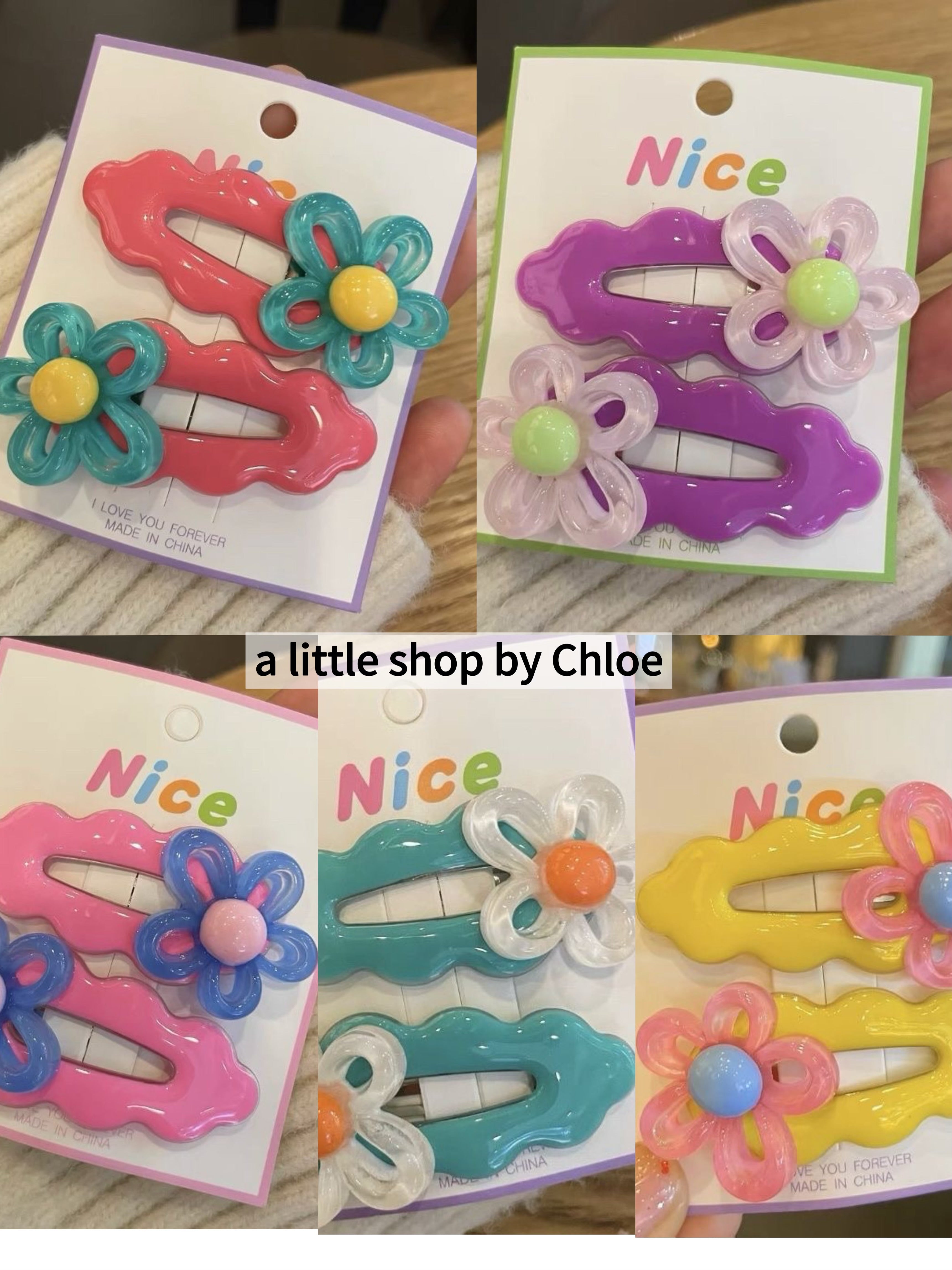 Jelly Flower Hair Clips for Girls – Cute Crystal Barrettes for Fine Hair, Non-Slip Alloy Claw Clips for Kids Ponytail, Birthday Gift