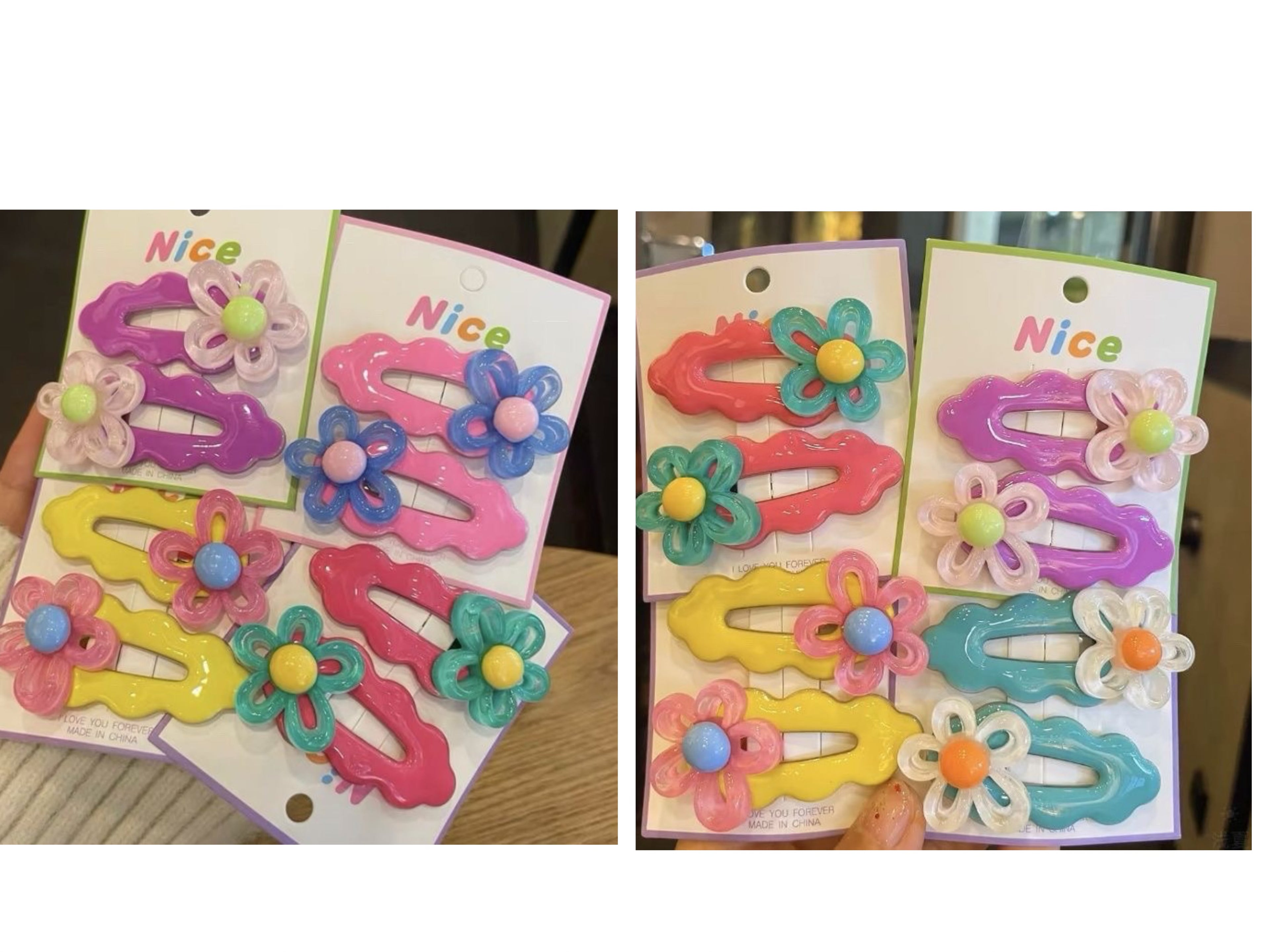 Jelly Flower Hair Clips for Girls – Cute Crystal Barrettes for Fine Hair, Non-Slip Alloy Claw Clips for Kids Ponytail, Birthday Gift