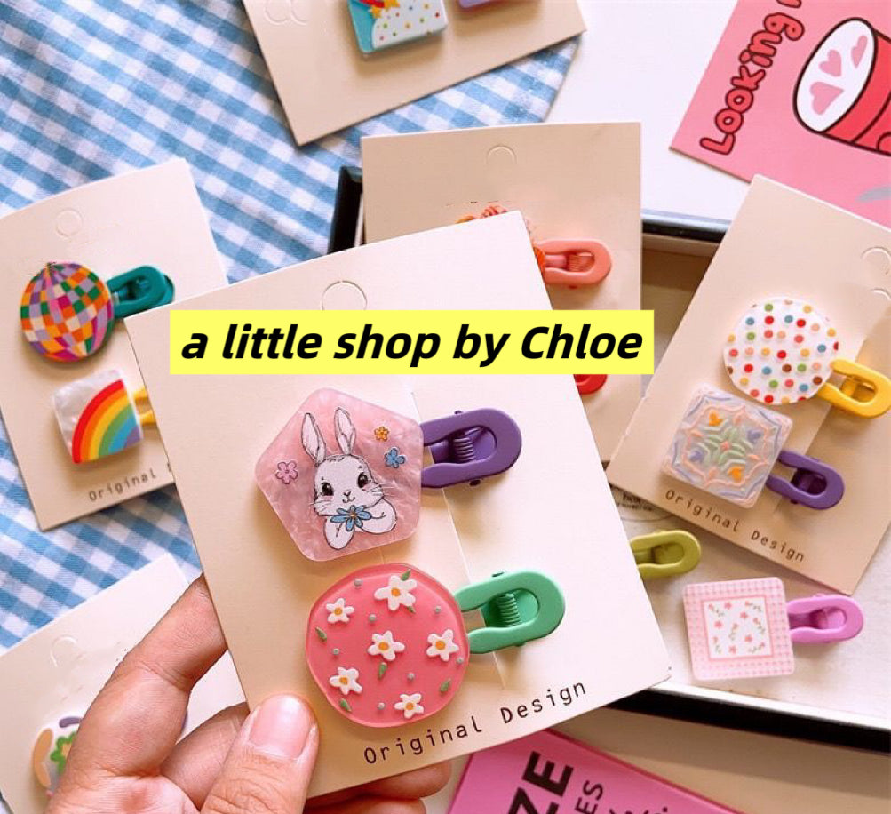 Acrylic Hair Clips for Girls – Cute Crystal Barrettes for Fine Hair, Non-Slip Alloy Claw Clips for Kids Ponytail, Birthday Gift
