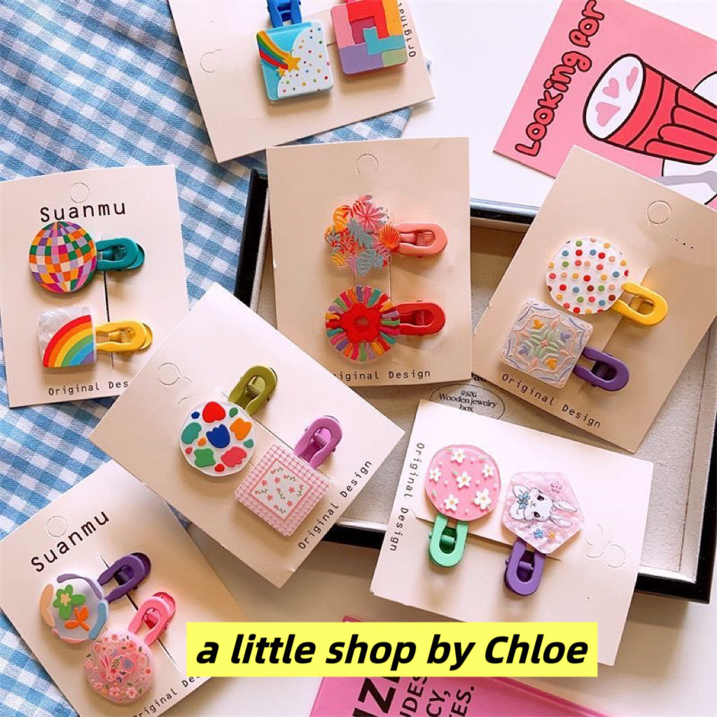 Acrylic Hair Clips for Girls – Cute Crystal Barrettes for Fine Hair, Non-Slip Alloy Claw Clips for Kids Ponytail, Birthday Gift