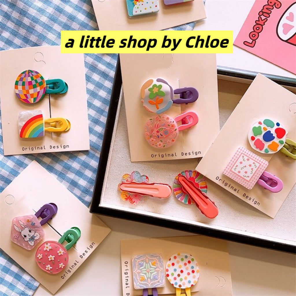 Acrylic Hair Clips for Girls – Cute Crystal Barrettes for Fine Hair, Non-Slip Alloy Claw Clips for Kids Ponytail, Birthday Gift