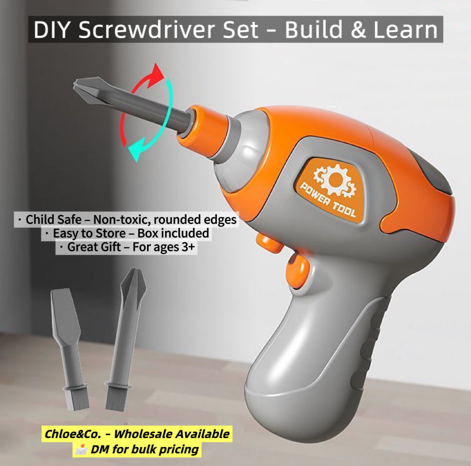 DIY Screwdriver Set – 120-183 PCS, Electric Drill, Storage Box, STEM Building Toy for Kids Ages 3+ ```