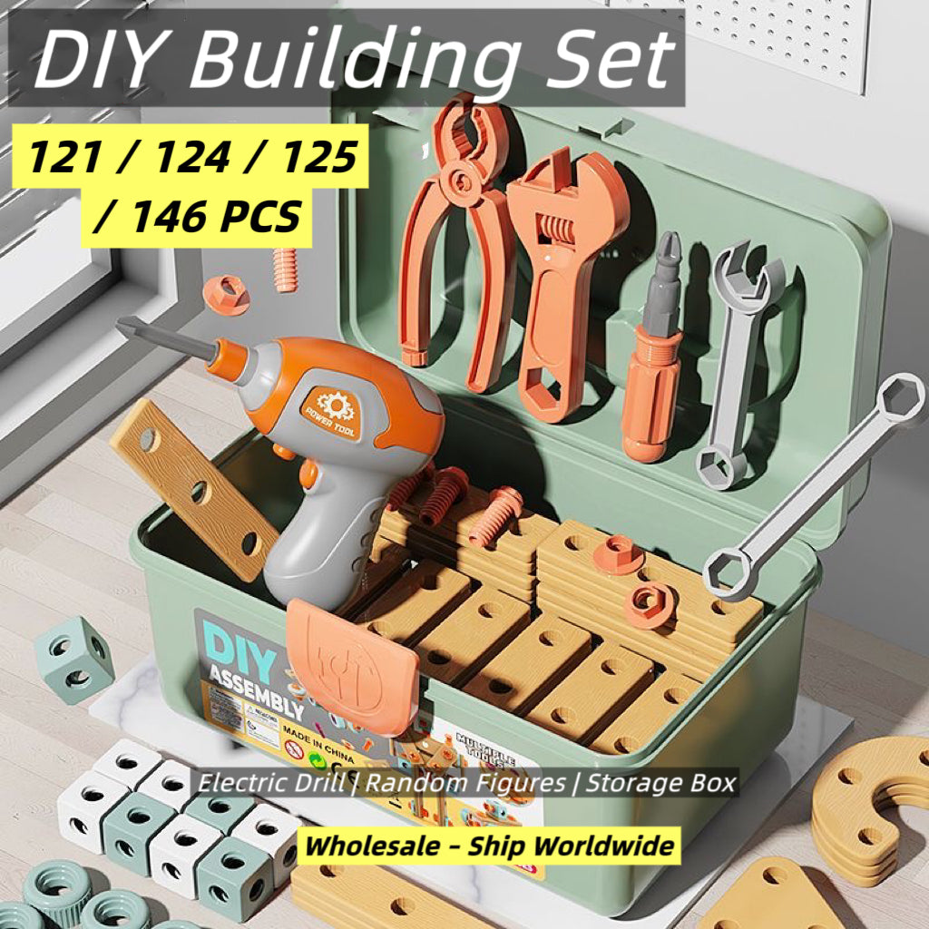DIY Screwdriver Set – 120-183 PCS, Electric Drill, Storage Box, STEM Building Toy for Kids Ages 3+ ```