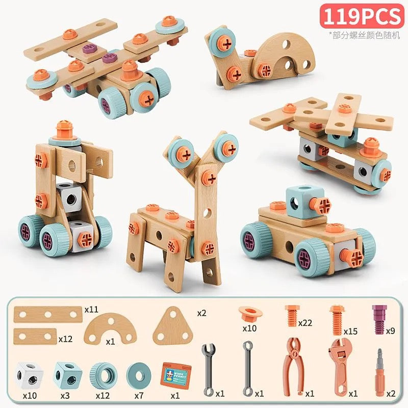 DIY Screwdriver Set – 120-183 PCS, Electric Drill, Storage Box, STEM Building Toy for Kids Ages 3+ ```