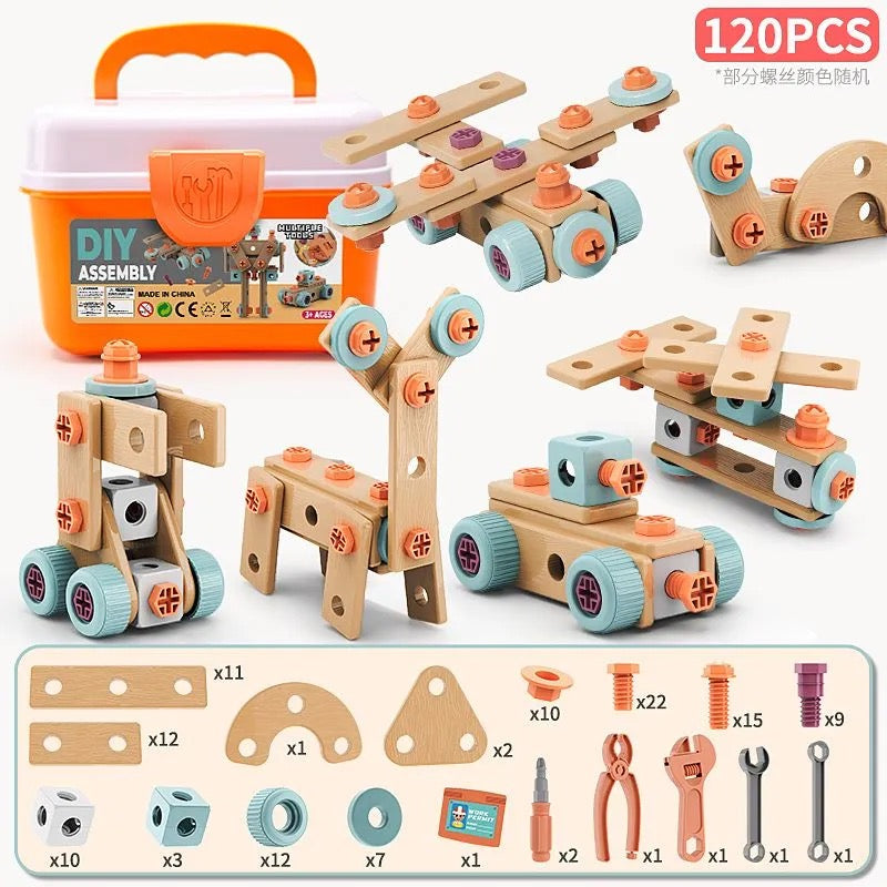 DIY Screwdriver Set – 120-183 PCS, Electric Drill, Storage Box, STEM Building Toy for Kids Ages 3+ ```
