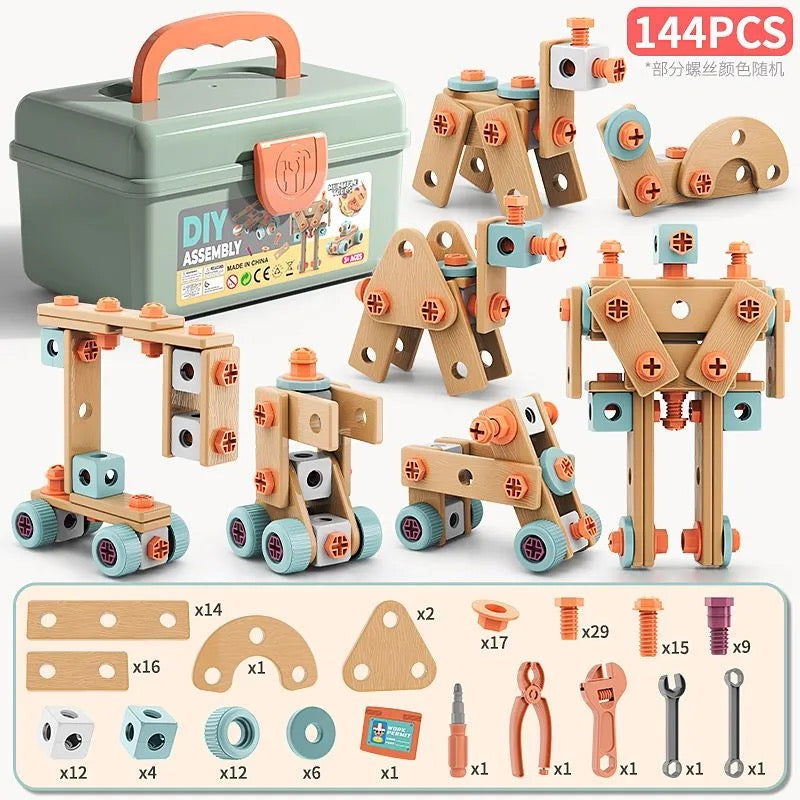DIY Screwdriver Set – 120-183 PCS, Electric Drill, Storage Box, STEM Building Toy for Kids Ages 3+ ```