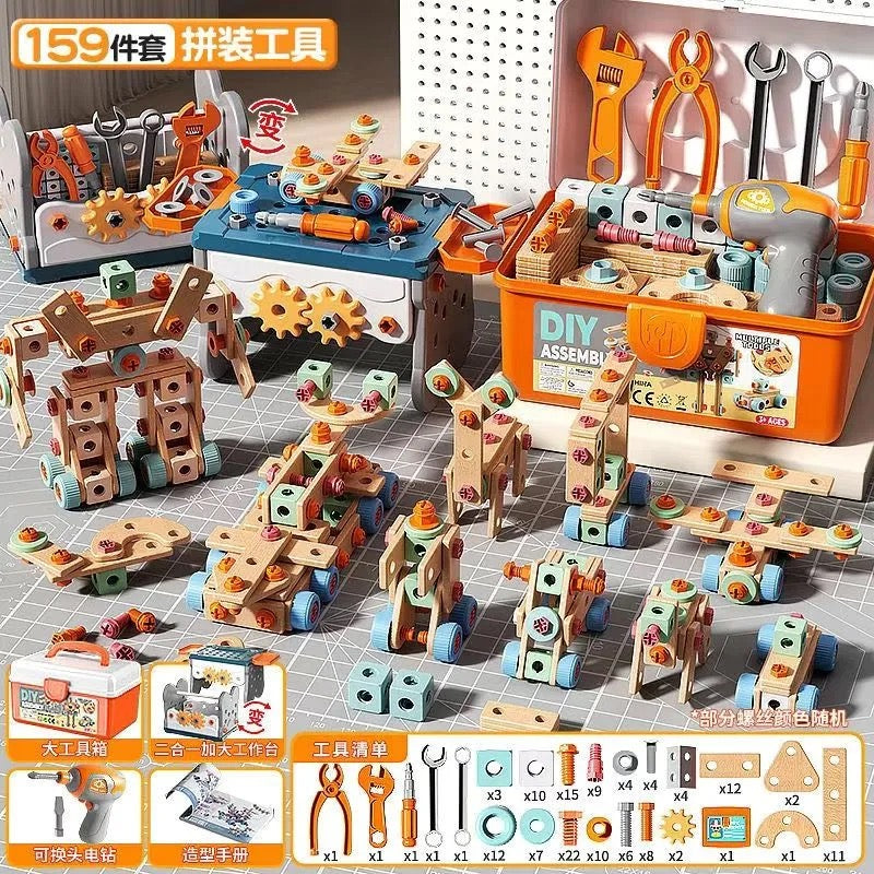 DIY Screwdriver Set – 120-183 PCS, Electric Drill, Storage Box, STEM Building Toy for Kids Ages 3+ ```