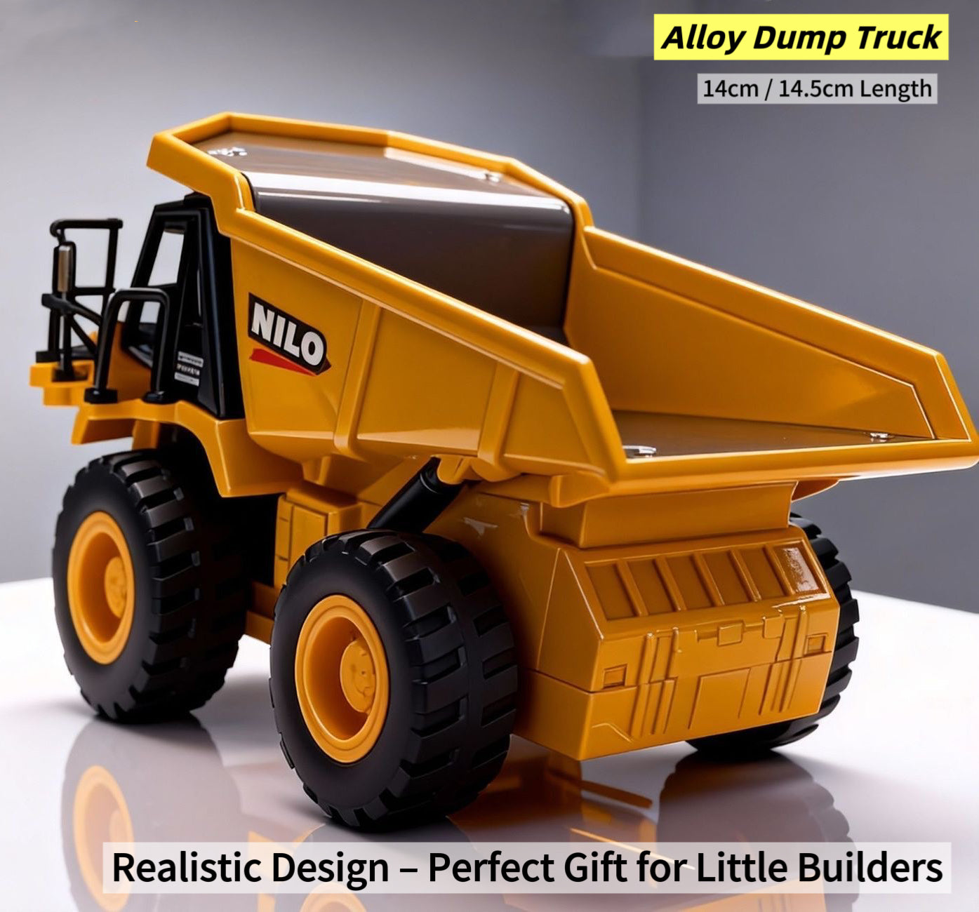 Alloy Dump Truck Toy – Inertia Powered Construction Vehicle with Tipping Bed, Diecast Metal Model for Boys & Girls, Birthday Gift