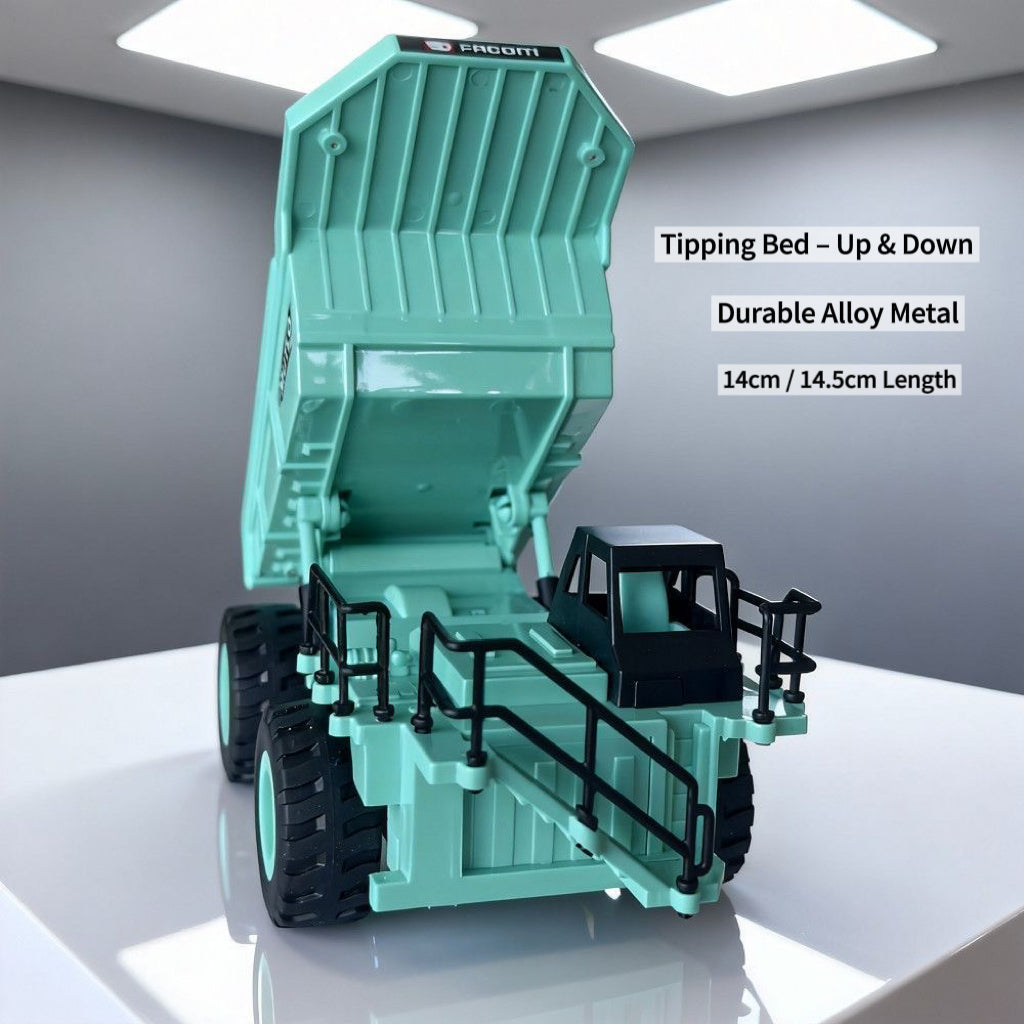 Alloy Dump Truck Toy – Inertia Powered Construction Vehicle with Tipping Bed, Diecast Metal Model for Boys & Girls, Birthday Gift