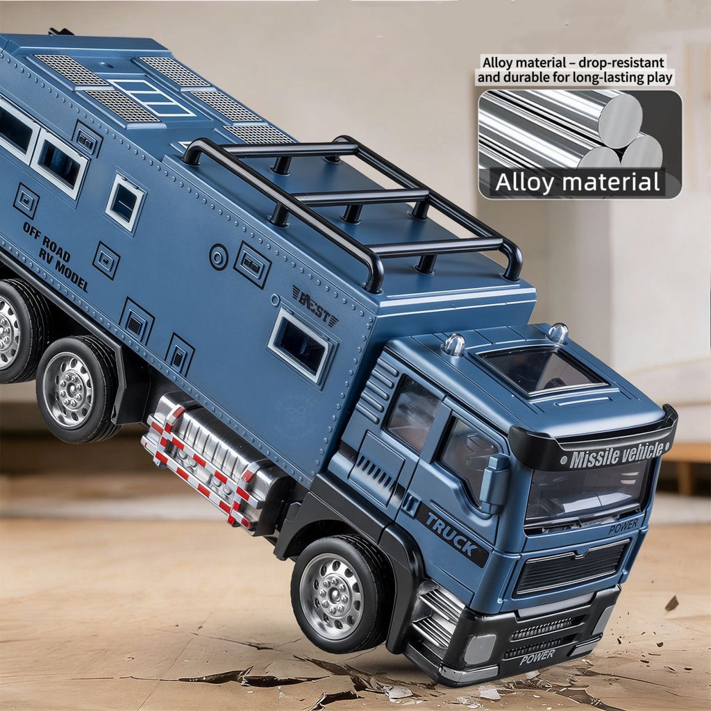Alloy Off‑Road RV Model – Diecast Camper Van with Inertia Drive, Pull‑Back Action, Rubber Tires, Great Gift for Kids