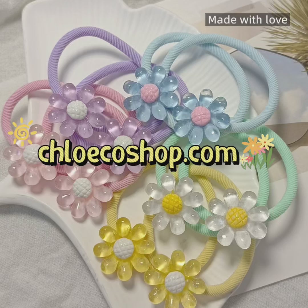 Acrylic Hair Ties for Kids – Cute Snap Hair Clips, Non-Slip Ponytail Holders for Little Girls