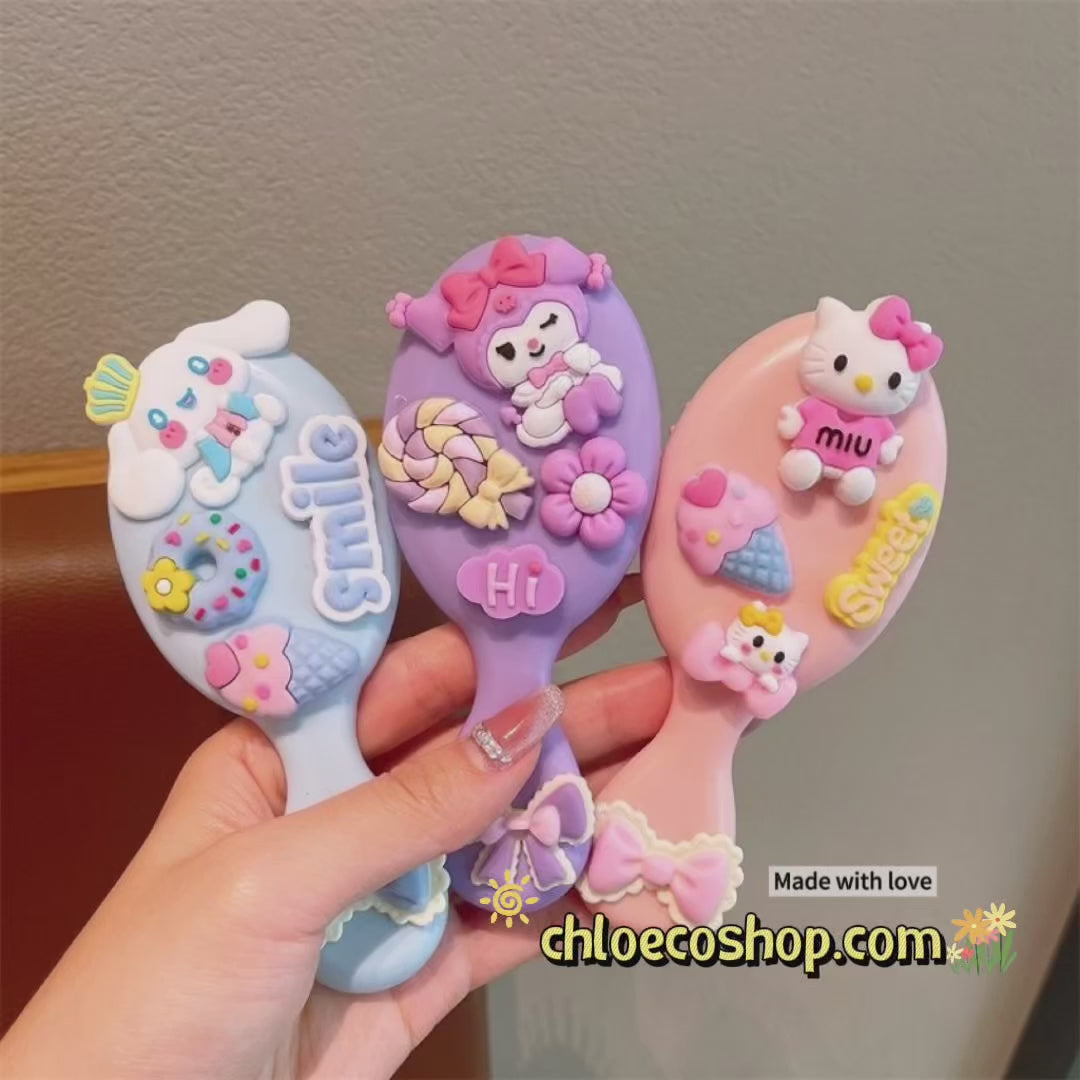 Kids Hair Brush for Girls – Cute Detangling Comb for Fine Hair, Portable Soft Bristle Brush for Toddlers, Birthday Gift