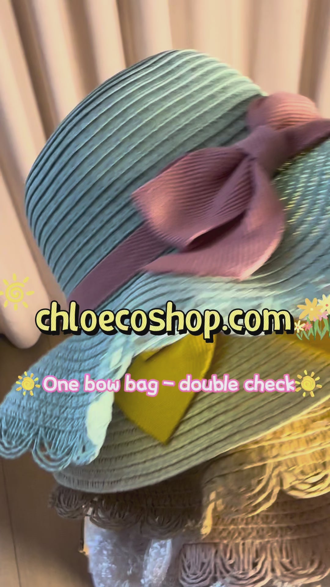Lace Bow Straw Hat & Matching Bag Set for Girls – 1-5 Years, UPF Sun Protection (5 Colors) | Retail & Wholesale