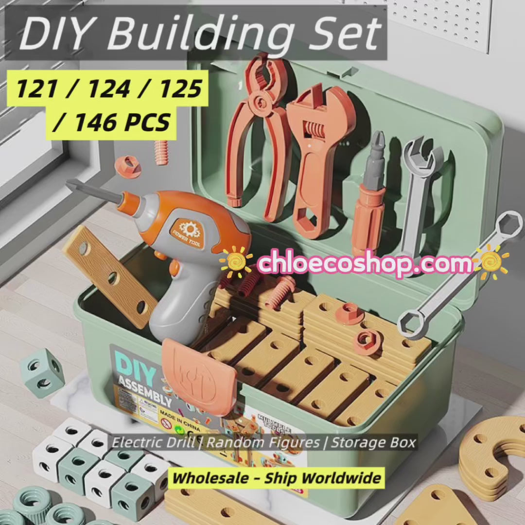 DIY Screwdriver Set – 120-183 PCS, Electric Drill, Storage Box, STEM Building Toy for Kids Ages 3+ ```