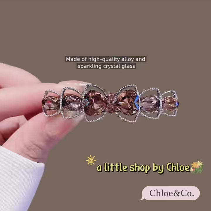 Crystal Butterfly Hair Clip – Elegant Alloy & Rhinestone Clip for Girls