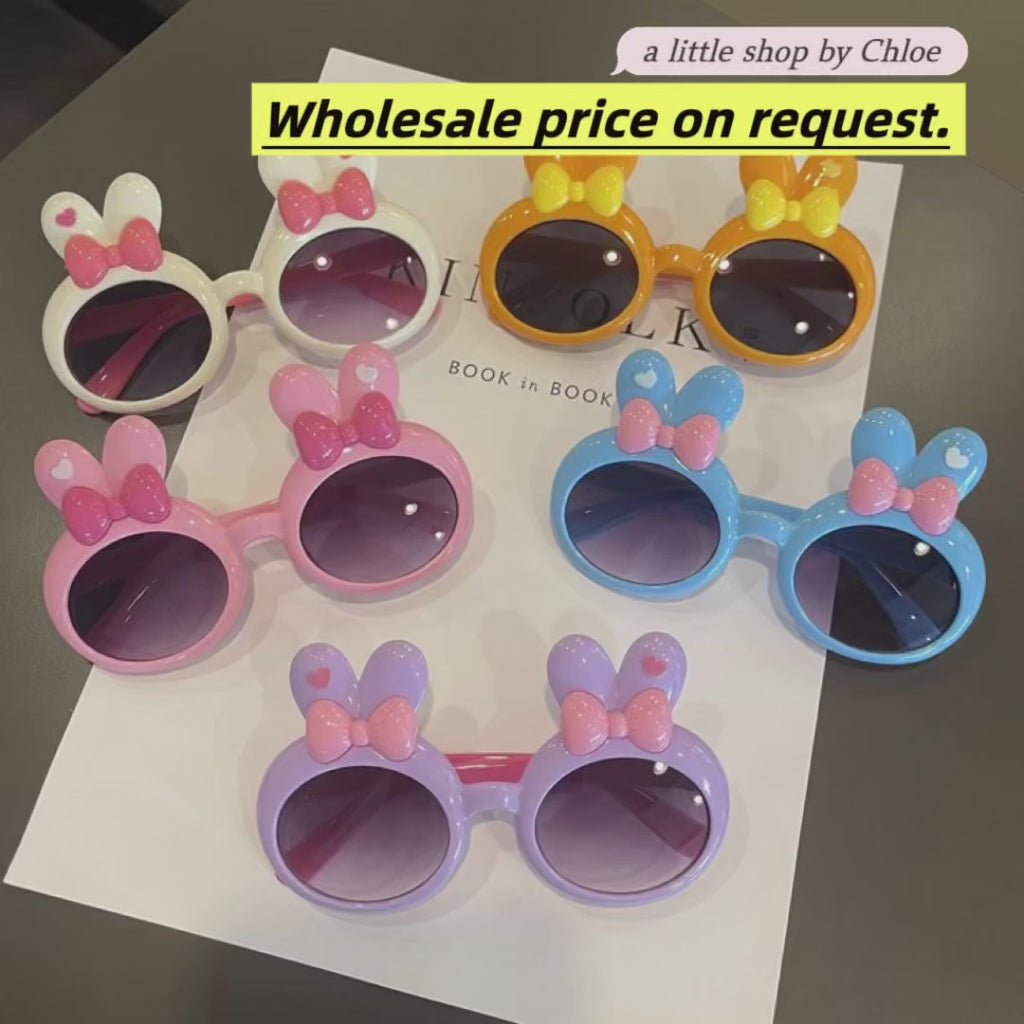 Kids Sunglasses with Cute Book Detail – UV Protection for Little Girls (Mix & Match Colors) | Retail & Wholesale