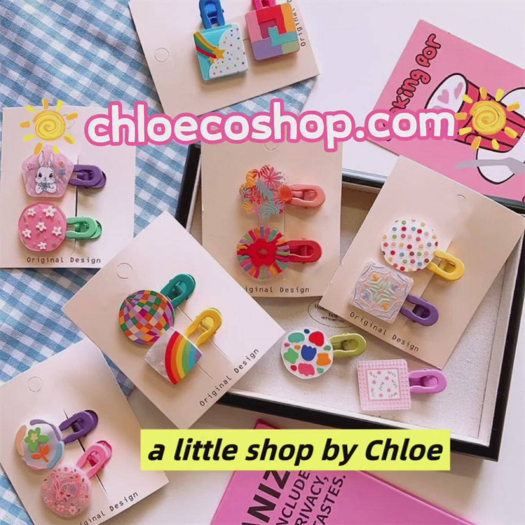 Acrylic Hair Clips for Girls – Cute Crystal Barrettes for Fine Hair, Non-Slip Alloy Claw Clips for Kids Ponytail, Birthday Gift