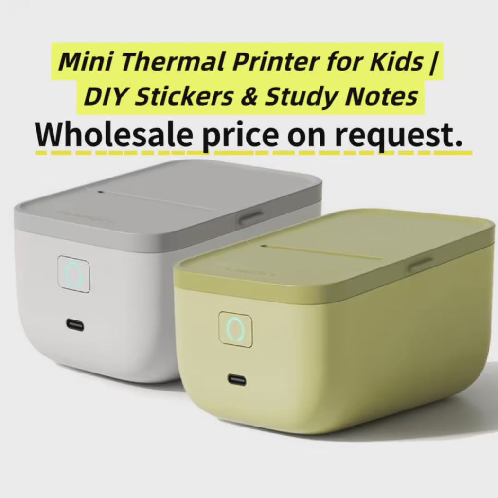 Mini Thermal Printer for Kids – DIY Sticker Maker & Study Notes, Wireless Bluetooth, No Ink Needed (Retail & Wholesale)