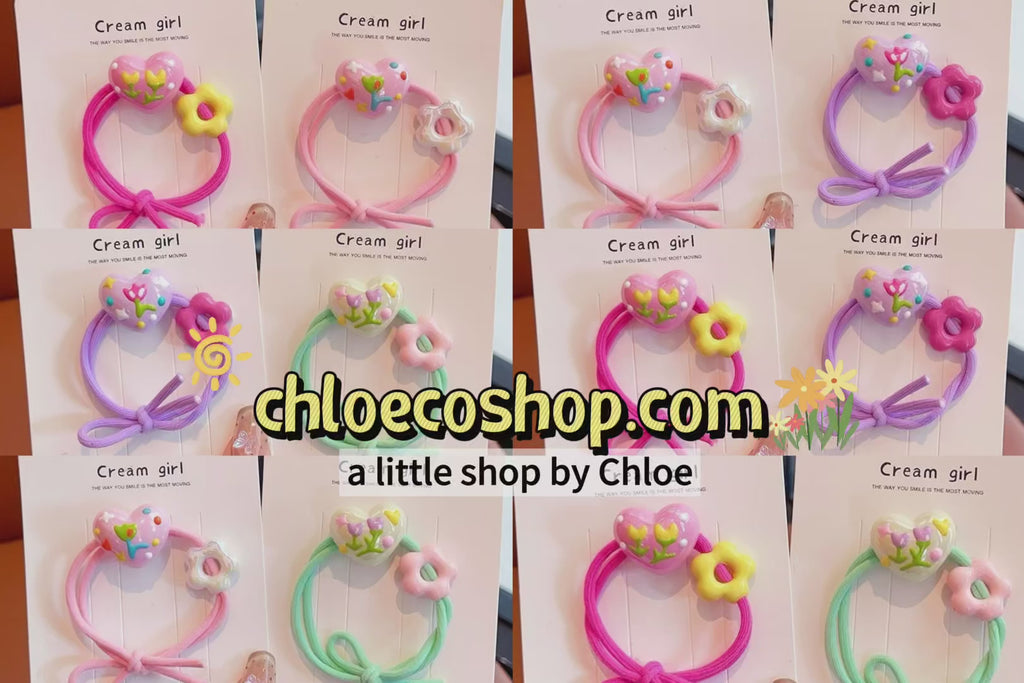 Elastic Hair Ties for Girls – Soft Ponytail Holders, No Damage Hair Rings for Kids, Cute Elastic Bands for Fine Hair, 3/6/12 Pcs