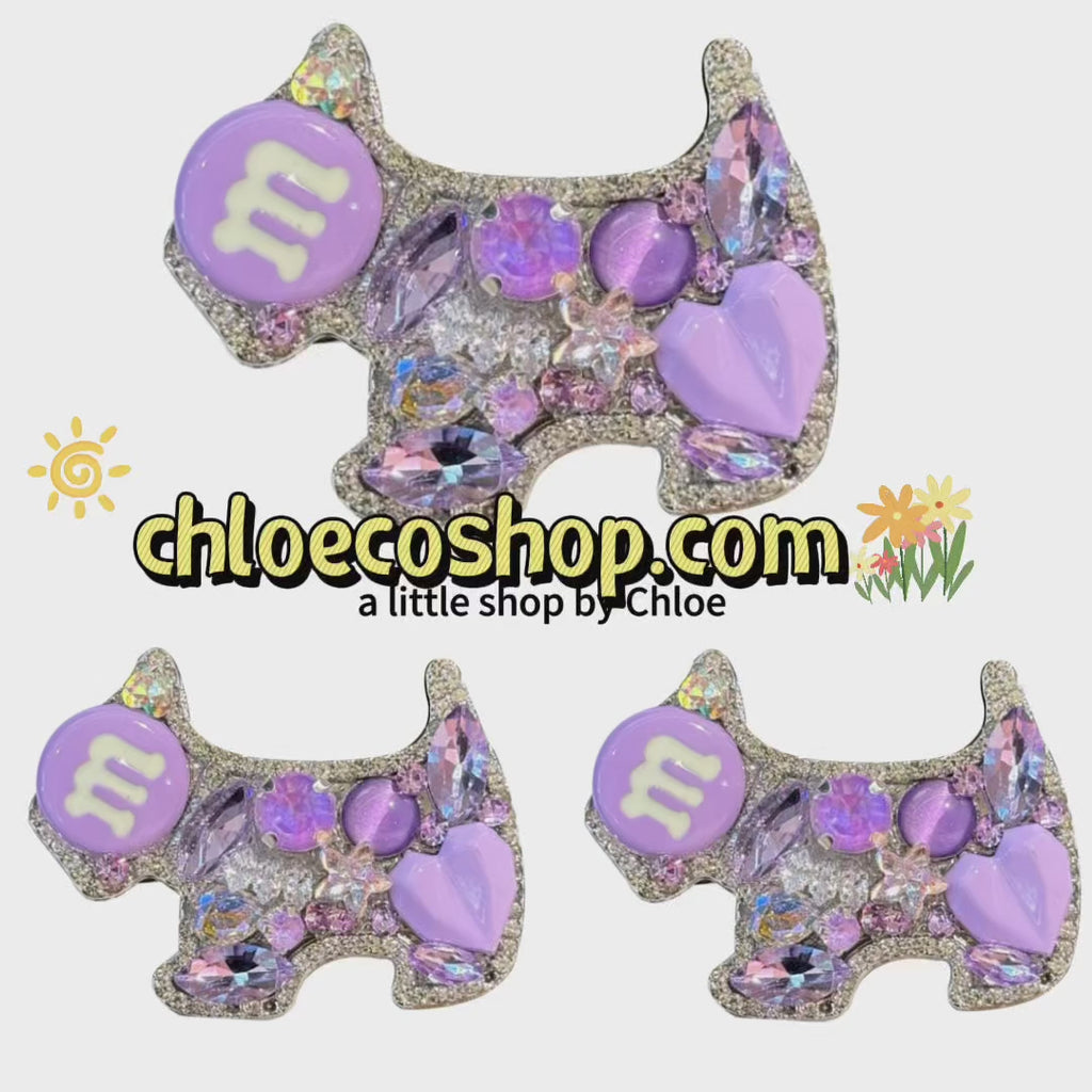 Crystal Puppy Hair Clips for Girls – 3/6/9/18 Packs | Sparkly Dog Design Resin Hair Accessories (Retail & Wholesale