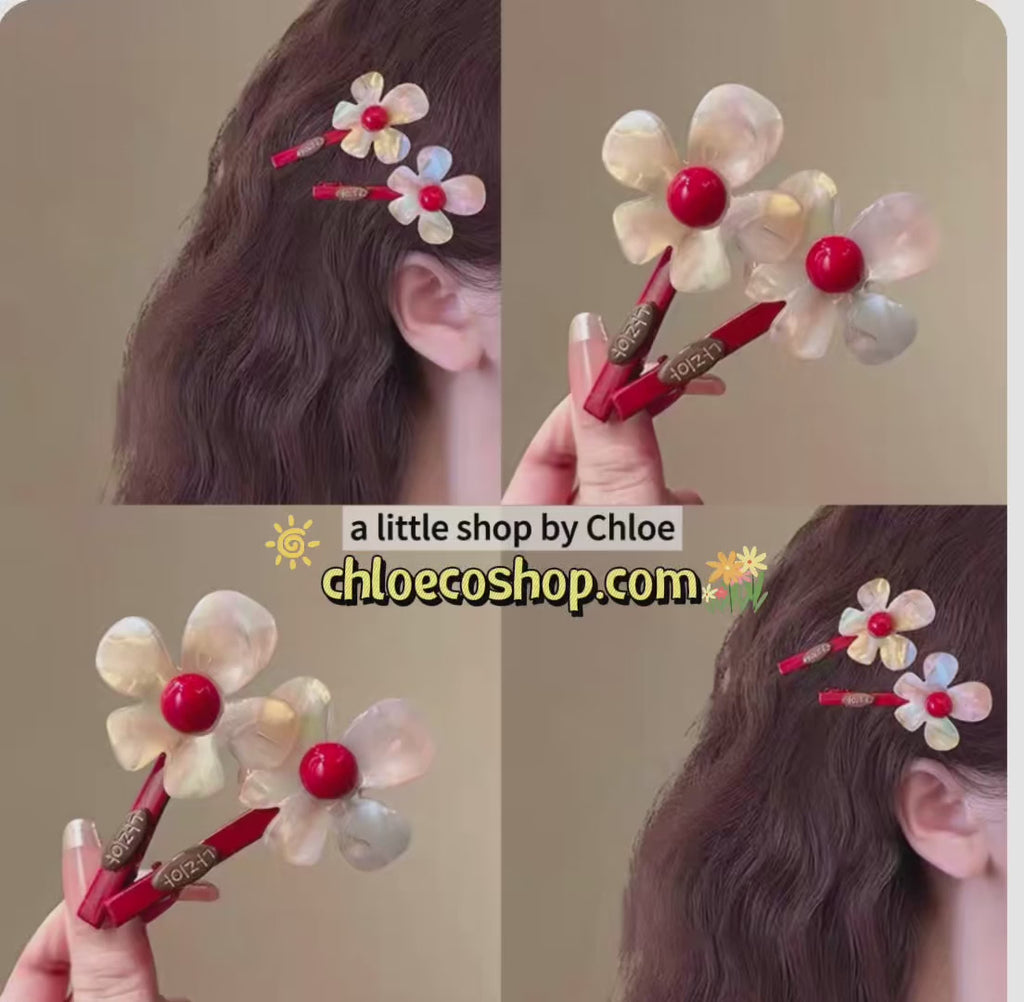 Kids Acrylic Flower Hair Clip – Handmade Elegant Hair Accessory for Girls (Wholesale Available)